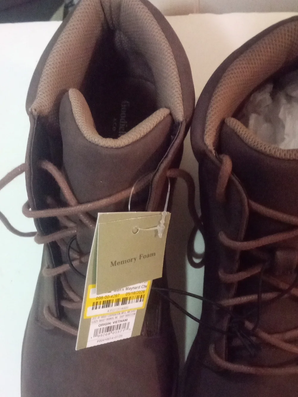 Goodfellow Men's Brown Casual Lace-Up Boots Sz 13 NWT $60 Maynard Memory Foam